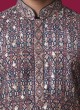 Multi Printed Readymade Kurta Pajama In Silk